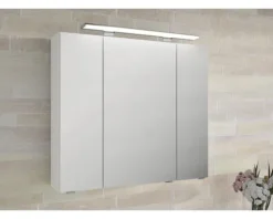 Jungborn Spiegelschrank VENTITRE 80 x 17 x 70,3 cm weiß glanz 3-türig J850.098050