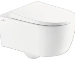 Jungborn Wand-WC Set FIVE 53 Tiefspüler ohne Spülrand weiß glänzend mit Beschichtung und Turbo-Flush-Technologie sowie WC-Sitz (Absenkautomatik, Quick-Release leicht abnehmbar)