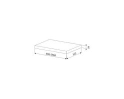 Jungborn Waschtischplatte TRENTA Breite ab 60 cm bis 250 cm x 50,2 cm Kendal Eiche Natu ohne Ausschnitt