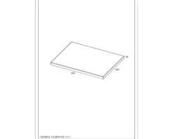Jungborn Waschtischplatte 606 x 460 mm MDF weiß glänzend ohne Ausschnitt