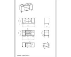 Jungborn Waschtischunterschrank PRIMUS BxHxT 1200 x 720 x 456 mm Frontfarbe nussbaum
