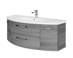 Jungborn Waschtischunterschrank VENTITRE BxHxT 140 x 49,2 x 48 cm Frontfarbe graphit struktur quer holzdekor