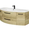 Jungborn Waschtischunterschrank VENTITRE BxHxT 140 x 49,2 x 48 cm Frontfarbe halifax eiche natur