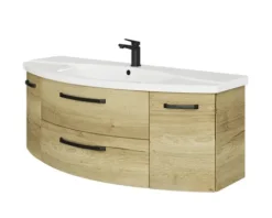 Jungborn Waschtischunterschrank VENTITRE BxHxT 140 x 49,2 x 48 cm Frontfarbe halifax eiche natur