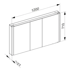 KEUCO Royal Mia Aufputz-LED-Spiegelschrank 120cm, 3 Türen, Spiegelheizung, Seiten verspiegelt