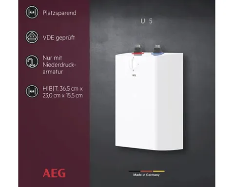 Kleinspeicher AEG U 5 Untertischboiler 5 Liter Niederdruck mit Stecker