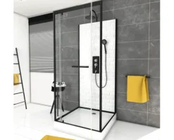 Komplettdusche Aurlane Metro 90 x 90 x 230 cm schwarz