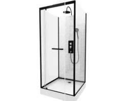 Komplettdusche Aurlane Metro 90 x 90 x 230 cm schwarz