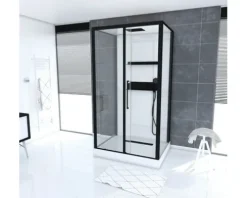 Komplettdusche Aurlane Phantom 115 x 90 x 230 cm schwarz