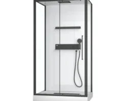 Komplettdusche Aurlane Phantom 115 x 90 x 230 cm schwarz