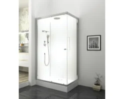 Komplettdusche Aurlane Silver zen 80 x 110 x 217 cm silber-matt
