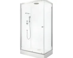 Komplettdusche Aurlane Silver zen 80 x 110 x 217 cm silber-matt