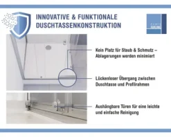 Komplettdusche Aurlane Study 90 x 90 x 225 cm silber-matt