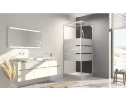 Komplettdusche Aurlane Study 90 x 90 x 225 cm silber-matt