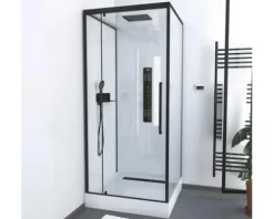 Komplettdusche Aurlane Urban 2 90 x 90 x 215 cm schwarz