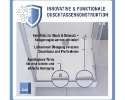 Komplettdusche Aurlane Urban 2 115 x 90 x 215 cm schwarz