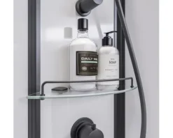 Komplettdusche BREUER BR 100 Anschlag rechts 80 x 120 x 204 cm schwarz