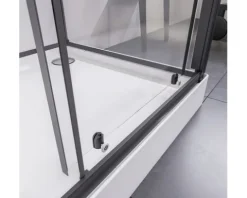 Komplettdusche BREUER BR 100 Anschlag rechts 80 x 120 x 204 cm schwarz