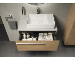 LAUFEN Waschtischplatte LIDA 80,6 x 46 x 2 cm Kompaktmarmor grau matt