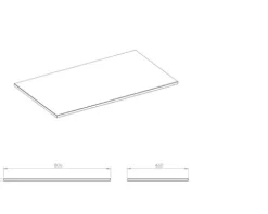 LAUFEN Waschtischplatte LIDA 80,6 x 46 x 1,5 cm Kompaktmarmor anthrazit matt