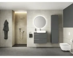 LAUFEN Waschtischplatte LIDA 80,6 x 46 x 1,5 cm Kompaktmarmor anthrazit matt