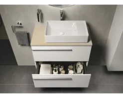 LAUFEN Waschtischplatte LIDA 80,6 x 46 x 2 cm Kompaktmarmor beige matt