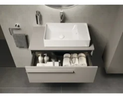 LAUFEN Waschtischplatte LIDA 80,6 x 46 x 1,5 cm Kompaktmarmor Fume matt