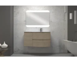 LED Badspiegel 100x70 cm mit Touch On/Off IP 44 (fremdkörper- und spritzwassergeschützt)
