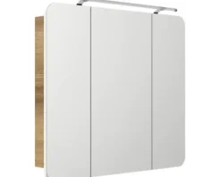 LED Spiegelschrank FACKELMANN Milano 90x78x15,5 cm Ast-Eiche 3 Türen