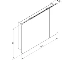 LED Spiegelschrank FACKELMANN Milano 110x78x15,5 cm Ast-Eiche 3 Türen