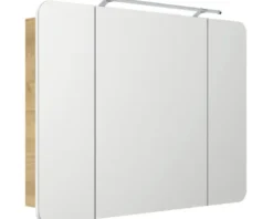 LED Spiegelschrank FACKELMANN Milano 110x78x15,5 cm Ast-Eiche 3 Türen