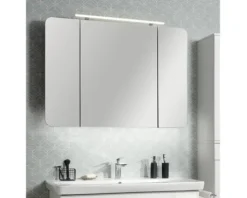 LED Spiegelschrank FACKELMANN Milano 110x78x15,5 cm weiß 3 Türen