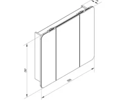 LED Spiegelschrank FACKELMANN Milano 90x78x15,5 cm weiß 3 Türen