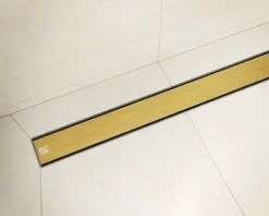 Lineare Edelstahl-Duschrinne für bodengleiche Dusche 60 cm x 6,5 - 61 l/min goldgebürstet
