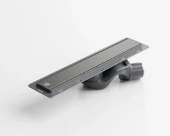 Lineare Edelstahl-Duschrinne für bodengleiche Dusche 40 cm x 6,5 - 61 l/min silber gebürstet