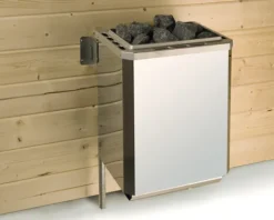 Massivholzsauna Weka Bergen HT Gr.3 inkl. 7,5 kW Ofen u.digitaler Steuerung mit Holztüre und Isolierglas wärmegedämmt