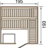 Massivholzsauna Weka Kemi GT Gr.4 inkl. 7,5 kW Ofen u.digitaler Steuerung mit graphitfarbeneer Ganzglastüre