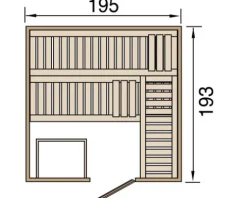 Massivholzsauna Weka Kemi GT Gr.4 inkl. 7,5 kW Ofen u.digitaler Steuerung mit graphitfarbeneer Ganzglastüre