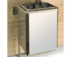 Massivholzsauna Weka Kemi GT Gr.4 inkl. 7,5 kW Ofen u.digitaler Steuerung mit graphitfarbeneer Ganzglastüre