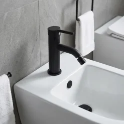 Mattschwarze moderne Bidetarmatur | Fassa