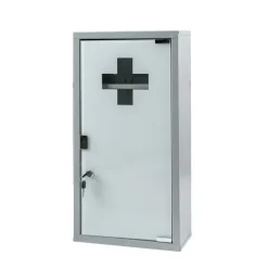 Medizinschrank Abschließbarer Wandschrank aus Metall mit Glastür und Einlegeböden