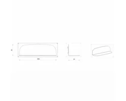 Metallablage Devo Oval BxHxT 30x9.1x9.1 cm schwarz