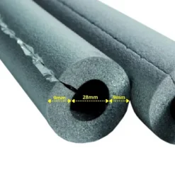 1m Isolierschlauch Ø 28 mm x 9 mm Dämmung selbstklebend