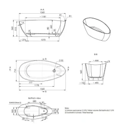 Moderne feistehende graue Badewanne | Rachele