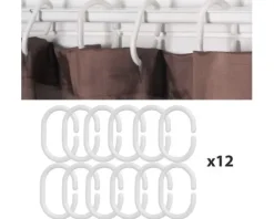 Plastikringe für Duschvorhang weiß
