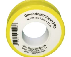 PTFE-Gewindedichtband 0,1mm stark x 12 mm x 12 m DVGW