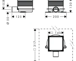 Punktablauf hansgrohe RainDrain Spot Plus 150/150 edelstahl gebürstet einseitig befliesbar 56226800