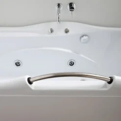 Rechteckige weiße Einbaubadewanne mit Whirlpool, Version rechts | Diletta
