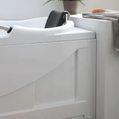 Rechteckige weiße Einbaubadewanne mit Whirlpool, Version rechts | Diletta