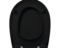 REIKA WC-Sitz MINO schwarz matt Scharniere Edelstahl mit Absenkautomatik und Quick&Clean universell passend